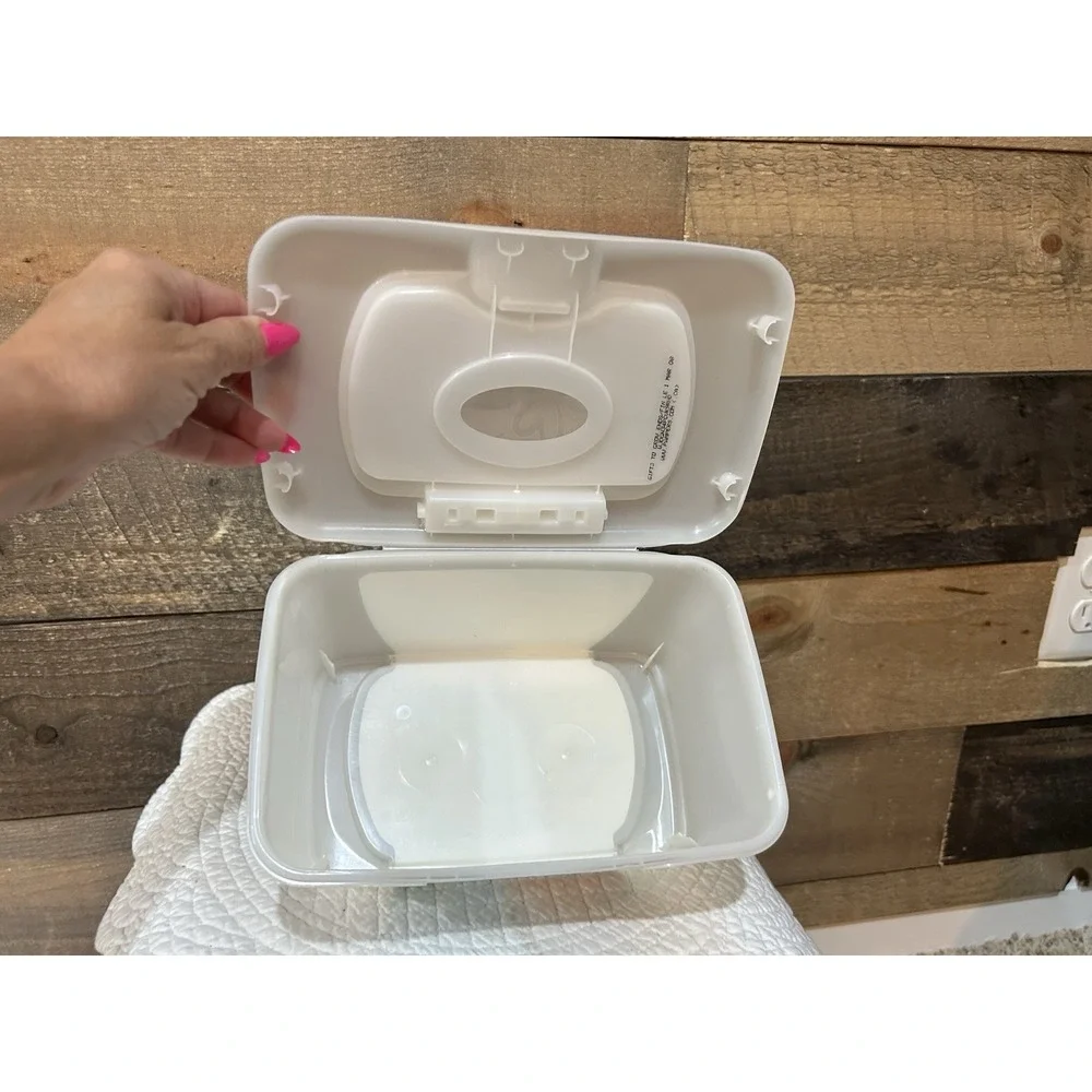 Sensitive Pampers Baby Wipes Container Reusable Holder Tub White Empty